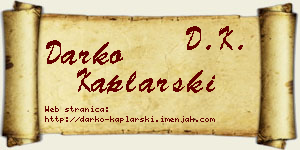 Darko Kaplarski vizit kartica